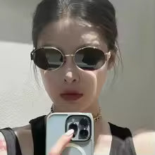 New Vintage Oval Sunglasses for Women Men Trendy Metal Frame Sun Glasses Classic Shades Eyewear UV400