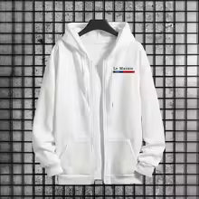 Autumn Winter Sport Style Paris Le Marais Print Men Tracksuit Set 2 Pieces Zipper Hoodie with Sweatpants Urban Streetwear Outfit