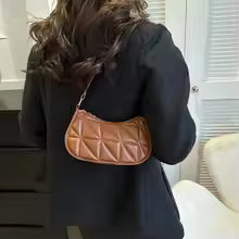 Korean Style PU Shoulder Bag Solid Color Lightweight Crossbody Bag Zipper Arm Pit Bag Women Girl