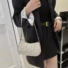 Korean Style PU Shoulder Bag Solid Color Lightweight Crossbody Bag Zipper Arm Pit Bag Women Girl