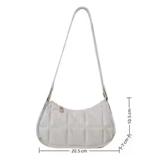 Korean Style PU Shoulder Bag Solid Color Lightweight Crossbody Bag Zipper Arm Pit Bag Women Girl